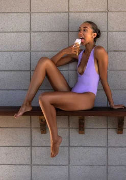 Ark Swimwear Zip One Piece|Zip One Piece Light Purple